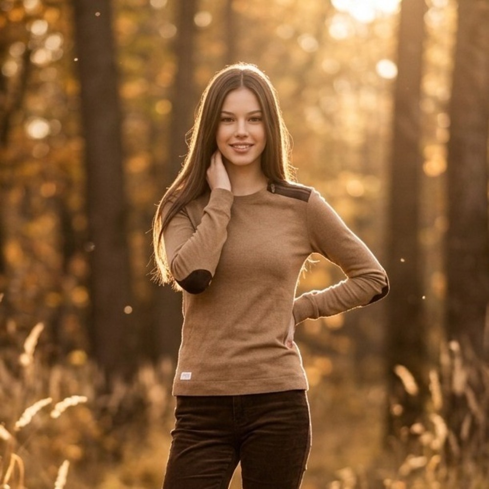 Lauren Ralph Lauren Sweater Tan Lightweight Elbow Patches Cabincore Granola Girl